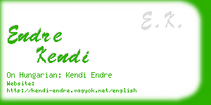endre kendi business card
